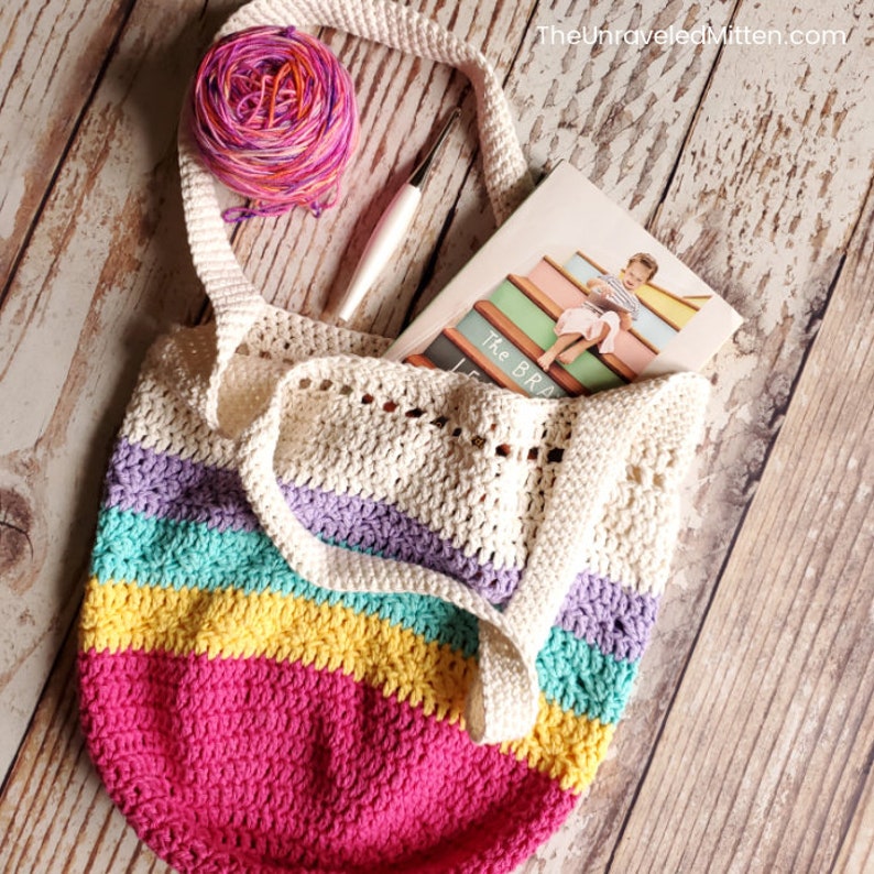Easy Crochet Market Tote Pattern | BRIGHT DAYS Market Bag | Easy ...