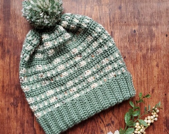 Mosaic Crochet Hat Pattern | Alpine Plaid Hat | Women's Crochet Hat Pattern