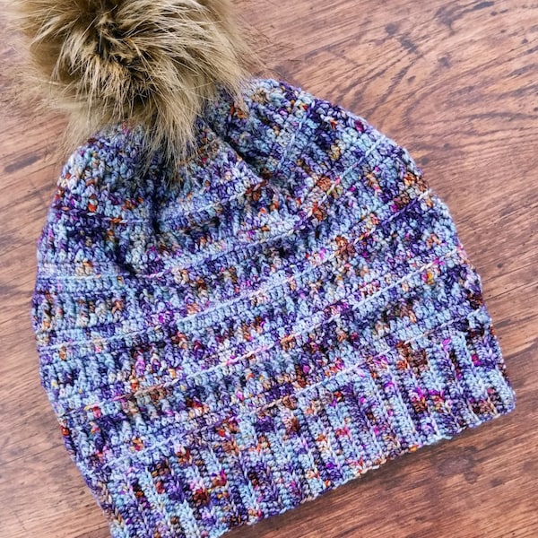 Sock Yarn Crochet Hat Pattern | Stella Beanie | Stash Yarn Club | Textured Crochet Hat Pattern | Adult Size