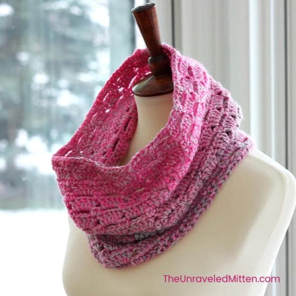 35 Crochet Blocks and Squares for Your Next Project 33 One-Skein Cowl Crochet Pattern Block Stitch Self Striping