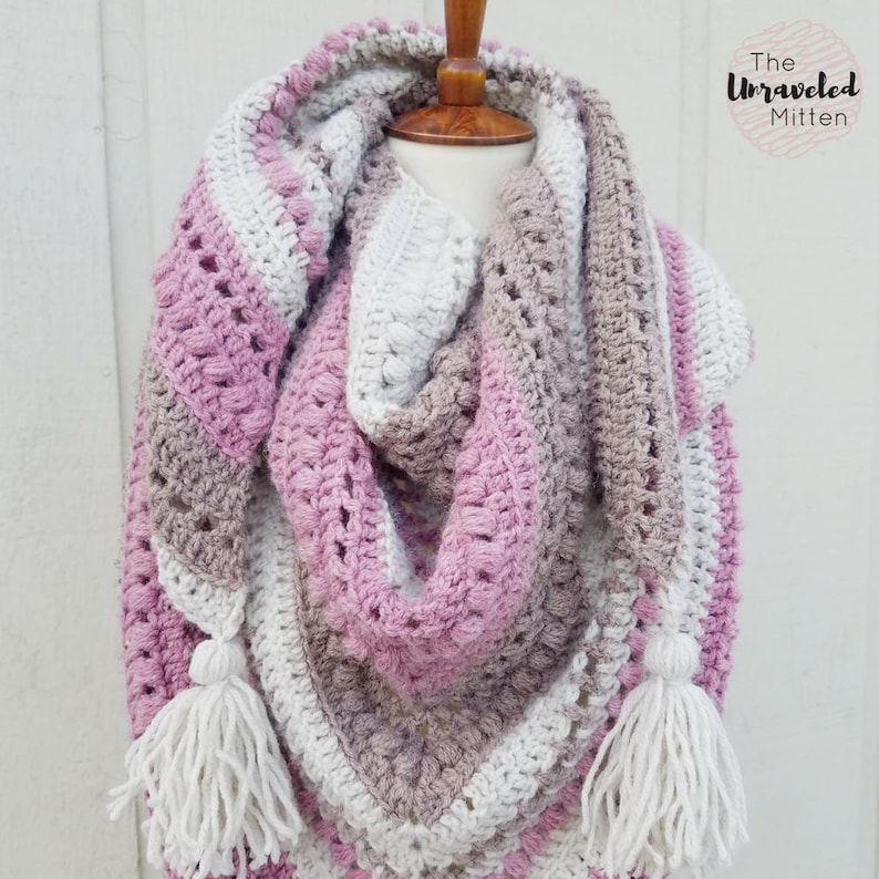 What You Love Shawl Crochet Pattern PDF Digital Download The Unraveled Mitten Triangle Shawl Triangle Scarf image 4