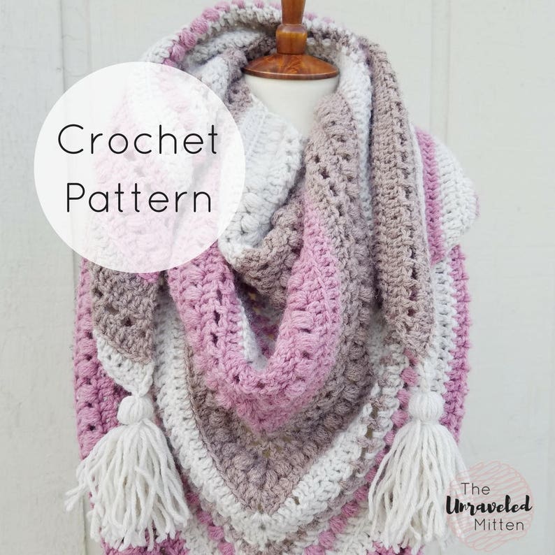 What You Love Shawl Crochet Pattern PDF Digital Download The Unraveled Mitten Triangle Shawl Triangle Scarf image 1