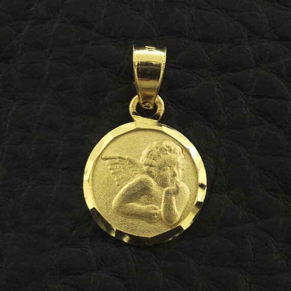 Gold Angel Pendant Yellow Guardian Charm Baby