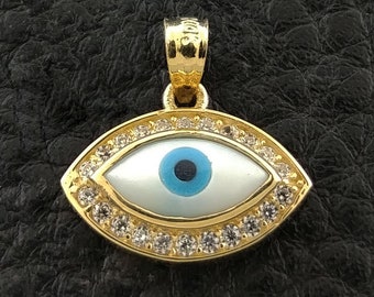 Evil Eye Charm, Gold Evil Eye Charm, Evil Eye Pendant, Gold Evil Eye Pendant,Gold Eye charm,Evil Eye Necklace,Protection Pendant,CZ Evil Eye
