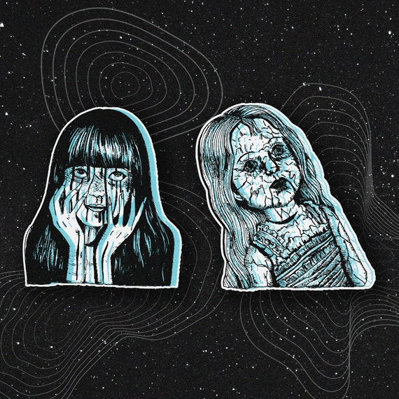 Dark Creepy Style Sticker/Creepy Cute Sticker/Horror Manga | Etsy