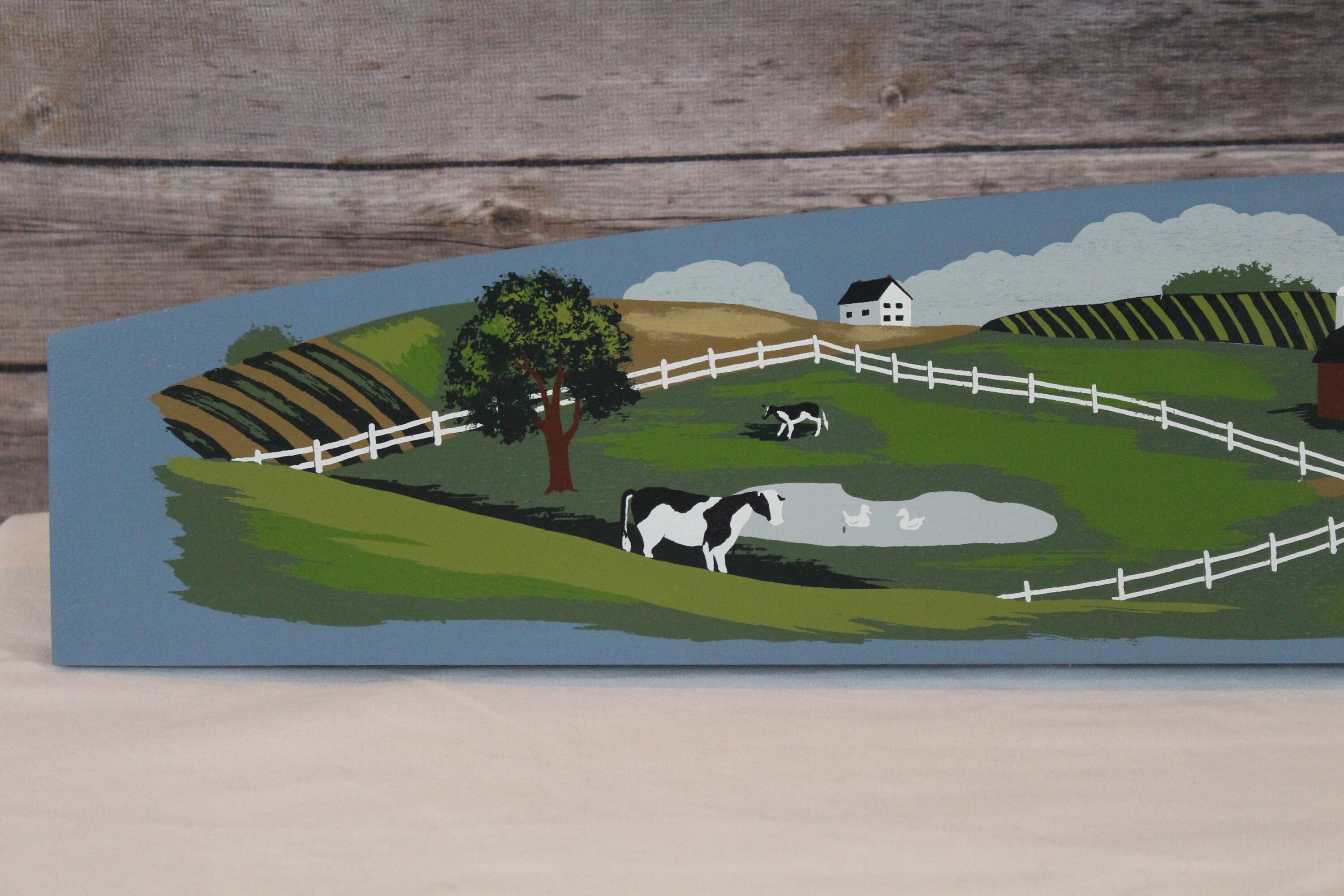 Handpainted Country Farm Wall Hanging Etsy 日本