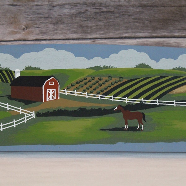 Hand-painted Country Farm Wall Hanging