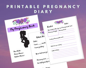 My Pregnancy Book, Printable Pregnancy Diary, Pregnancy Countdown, New Mommy Gift, Baby Shower Gift, Pregnancy Journal, Pregnancy Tracker