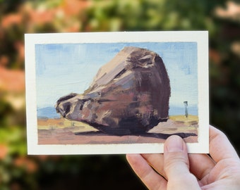 Desert Rock Landscape Oil Painting on Paper #6