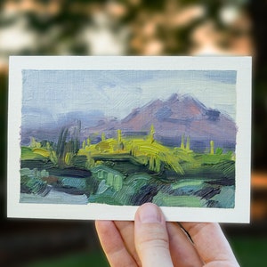 Pintura a óleo de paisagem do deserto em papel #9