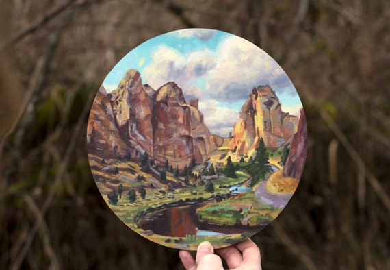Smith Rocks Artwork Smith Rock State Park Landscape Painting Oil Painting - Etsy