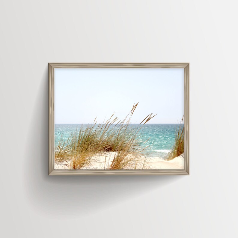 Beach House Wall Art Blue Sea White Sand Dune for Coastal Etsy