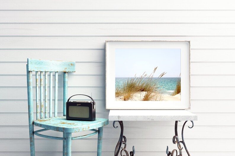 Beach House Wall Art Blue Sea White Sand Dune for Coastal Etsy