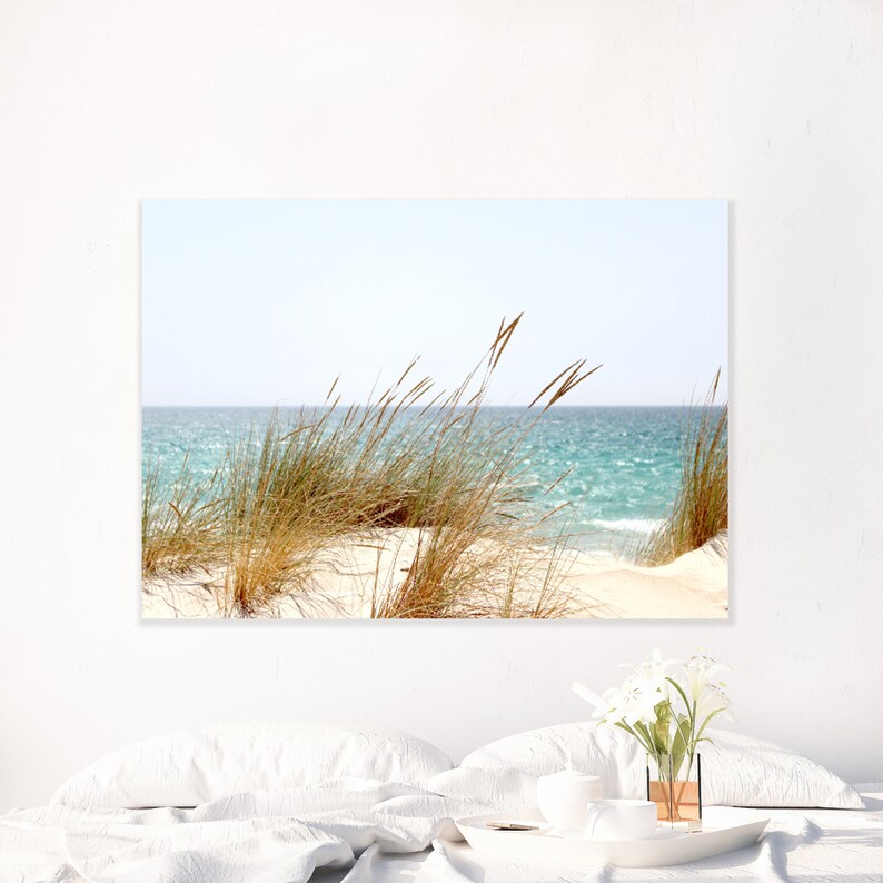 Beach House Wall Art Blue Sea White Sand Dune for Coastal Etsy