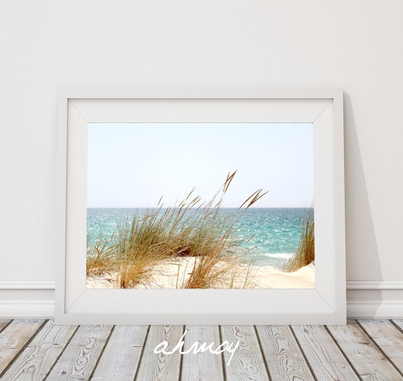 Beach House Wall Art Blue Sea White Sand Dune for Coastal Etsy