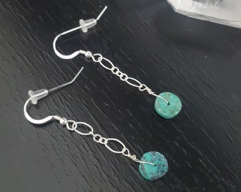 Stunning Silver and Turquoise long drop earrings, Elegant Gift, Available as a set, Gift for Wife, For Communication and Love, Native, Boho