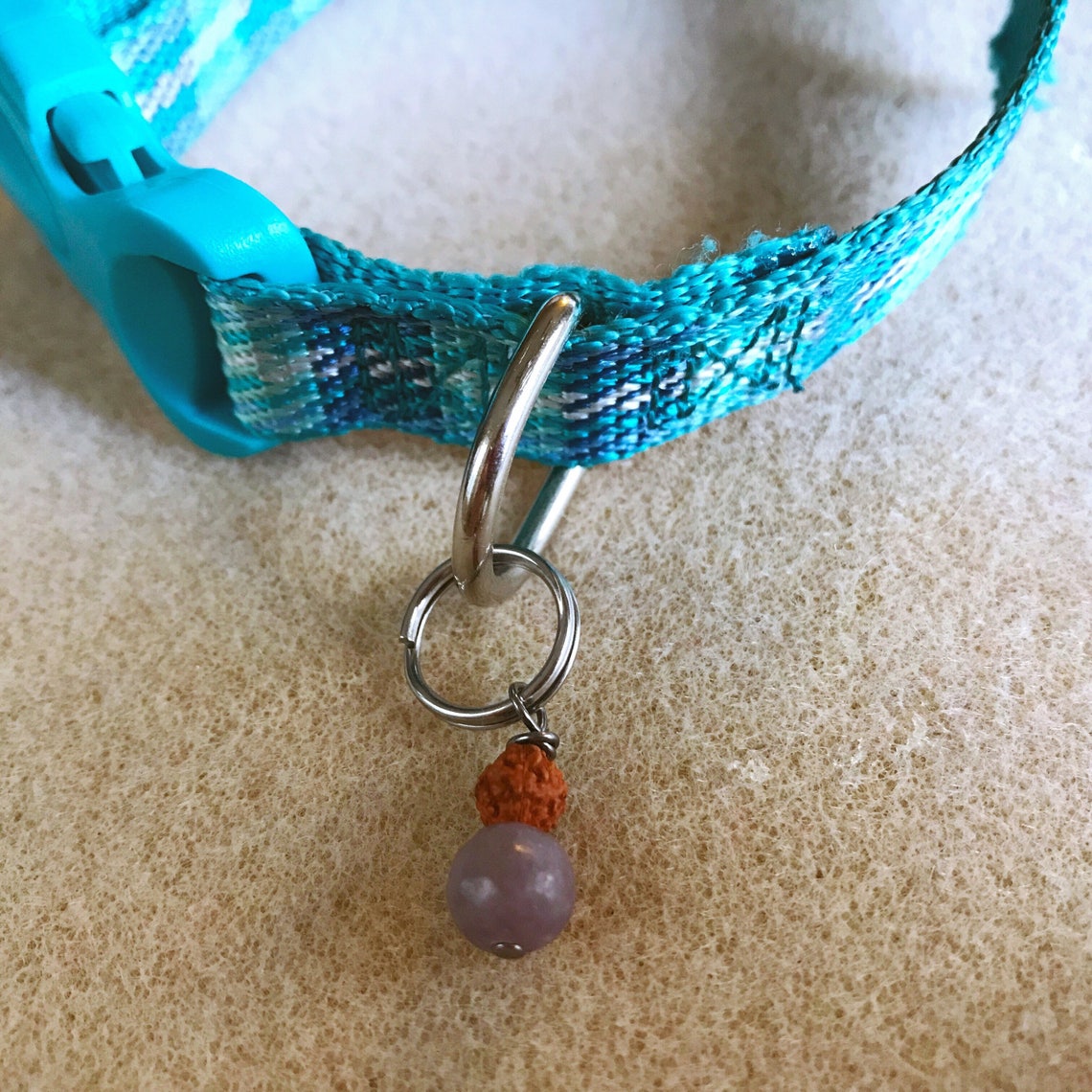 Dog and Cat Jewelry Lilac Lepidolite and Rudraksha for Etsy