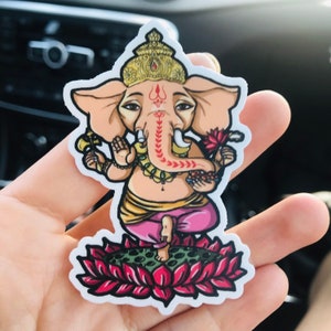 Ganesha Sticker, Eternal Blissed Logo, Ganesh decal, Hindu God Sticker, Elephant, Buddha, Yoga, Ganesh Stickies