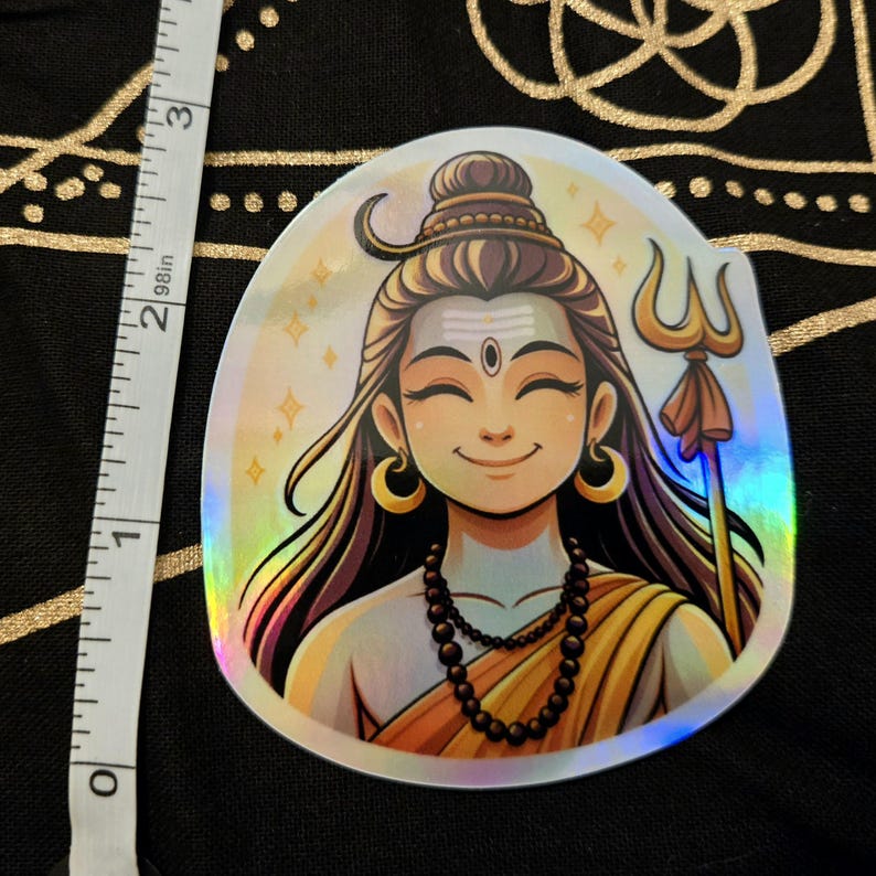 Cute Shiva Sticker - Holographic Effect - Etsy