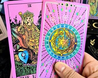 Pink and Rainbow Foil Tarot Deck