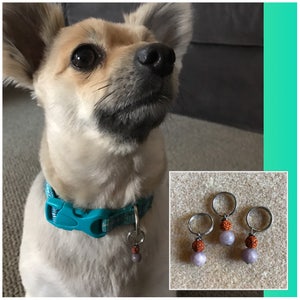 Dog and Cat Jewelry, Lilac Lepidolite and Rudraksha for anxiety, stress and Depression, Pet Collar Charm, Healing Stones, Pet Accessories