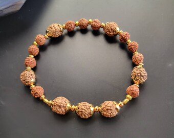 Sacred Union- Two tone genuine Rudraksha bracelet