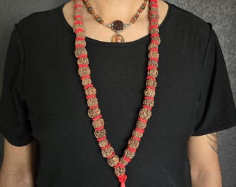 Guru's Grace Kantha Mala, 5 mukhi, Genuine Rudraksha, extra long kanthi