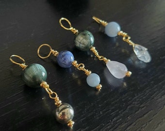 Angel Gemstone Pendants, Seraphinite, Angelite and other Gemstones to connect to Angels and Higher dimensional beings