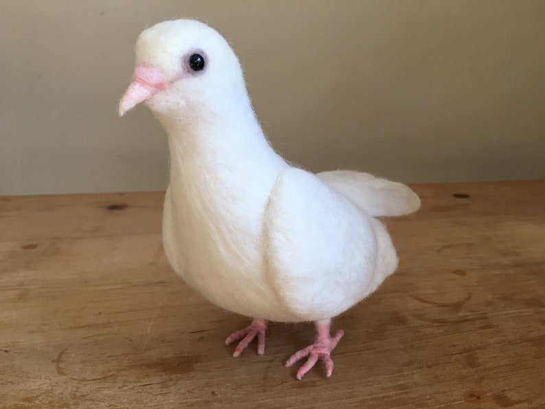 Needle Felted White Dove OOAK Needle Felt Needle Felted Etsy