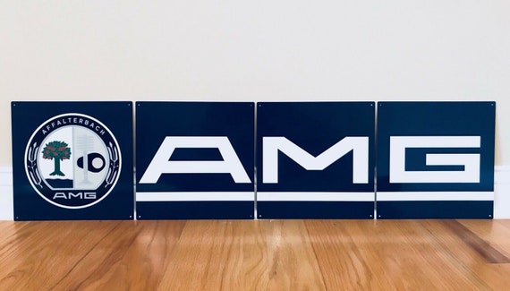 AMG Black Mercedes Benz Retro Style Reproduction Garage Sign