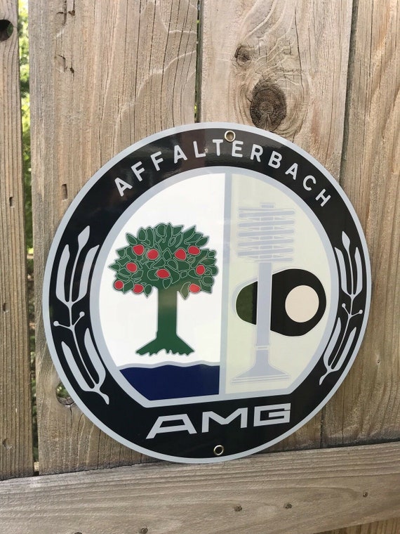 AMG Mercedes Vintage Logo Reproduction Garage Sign