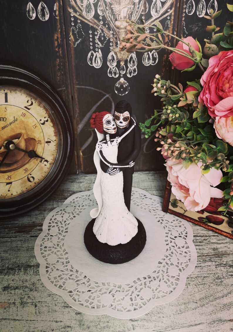 Wedding skeletons / Day of the dead wedding cake topper / | Etsy
