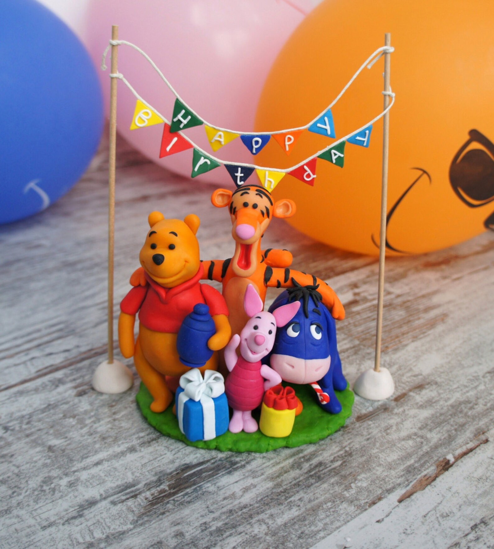 Winnie the Pooh Birthday cake topper Handmade Cake Topper Etsy