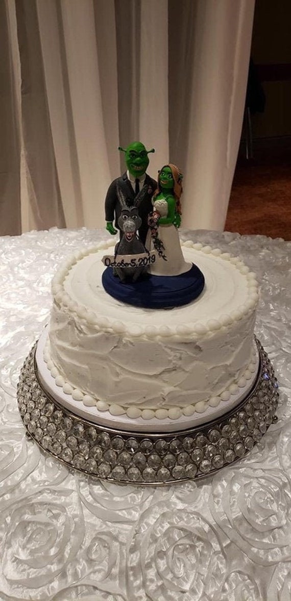 Shrek And Fiona Wedding Cake Topper Handmade Fairy Cuddle Etsy