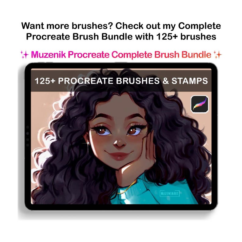 Muzenik Essential Procreate Brushes – 12 pennelli digitali per ritratti e anime immagine 10