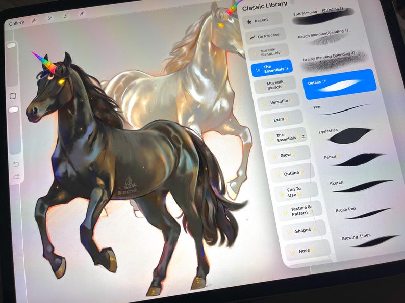 Muzenik Essential Procreate Brushes – 12 pennelli digitali per ritratti e anime immagine 3