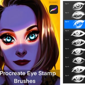 Procreate eye stamps, brushes, Face Stamps, Procreate Anime Eyes, Muzenik Art