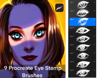 Procreate Eye Stamps: Anime Face Brushes (Set of 9)