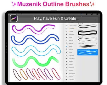 Procreate Outline Brush Set: Fun Lettering Brushes (Set of 5)