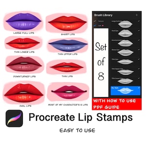Procreate lips/ Procreate stamps/Procreate face stamps/Procreate Brushes/Procreate face brushes/