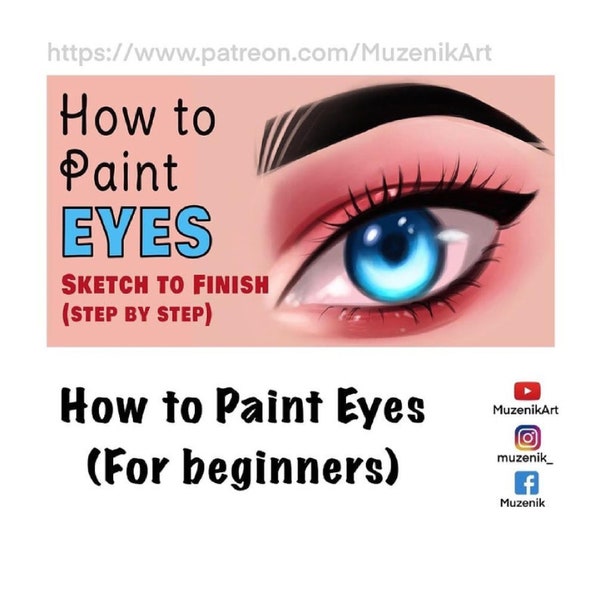 Procreate tutorial/How to Paint  Eyes -Procreate Step by Step (For beginners) / Muzenik Art
