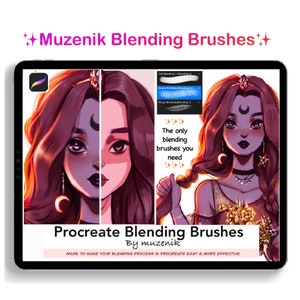 PROCREATE Must have BLENDING BRUSHES,  Muzenik Brushes, Set of 3  ( Note* They are included in my Painting set )