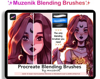 PROCREATE Must have BLENDING BRUSHES,  Muzenik Brushes, Set of 3  ( Note* They are included in my Painting set )