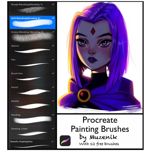 Procreate Brushes and Stamps Set - Anime & Portrait Essentials for Digital Art Creation, Unique Artist Gift