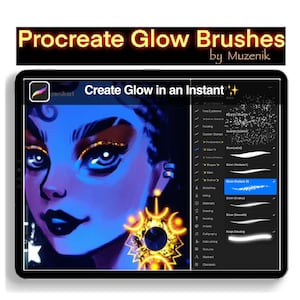 Procreate GLITTER BRUSHES, Muzenik Neon/Glow brushes to create instant Glow