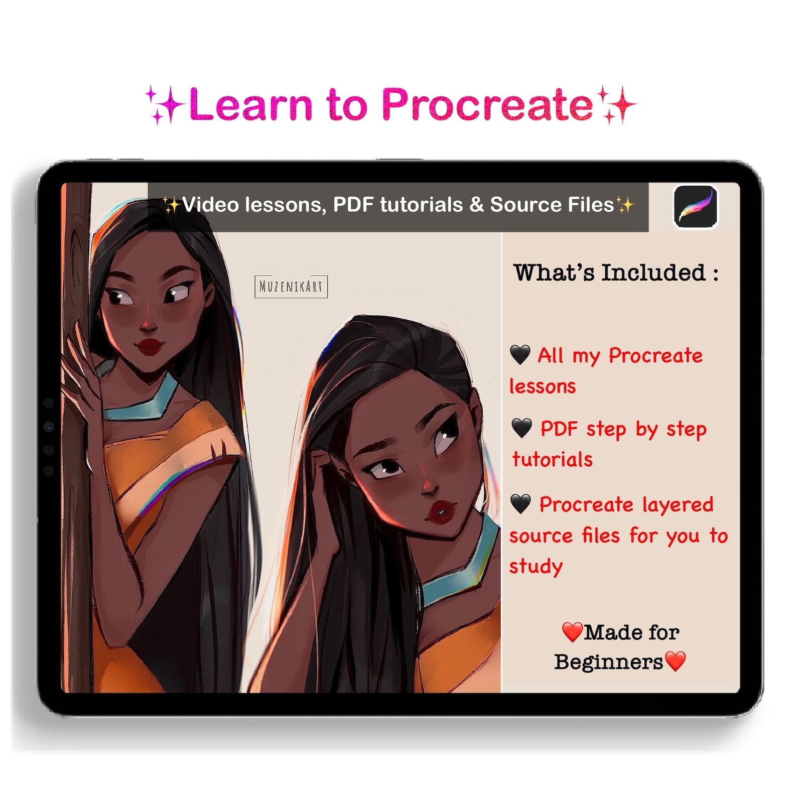 Procreate Tutorials for Beginners | Digital Art Classes for Newbie - Etsy