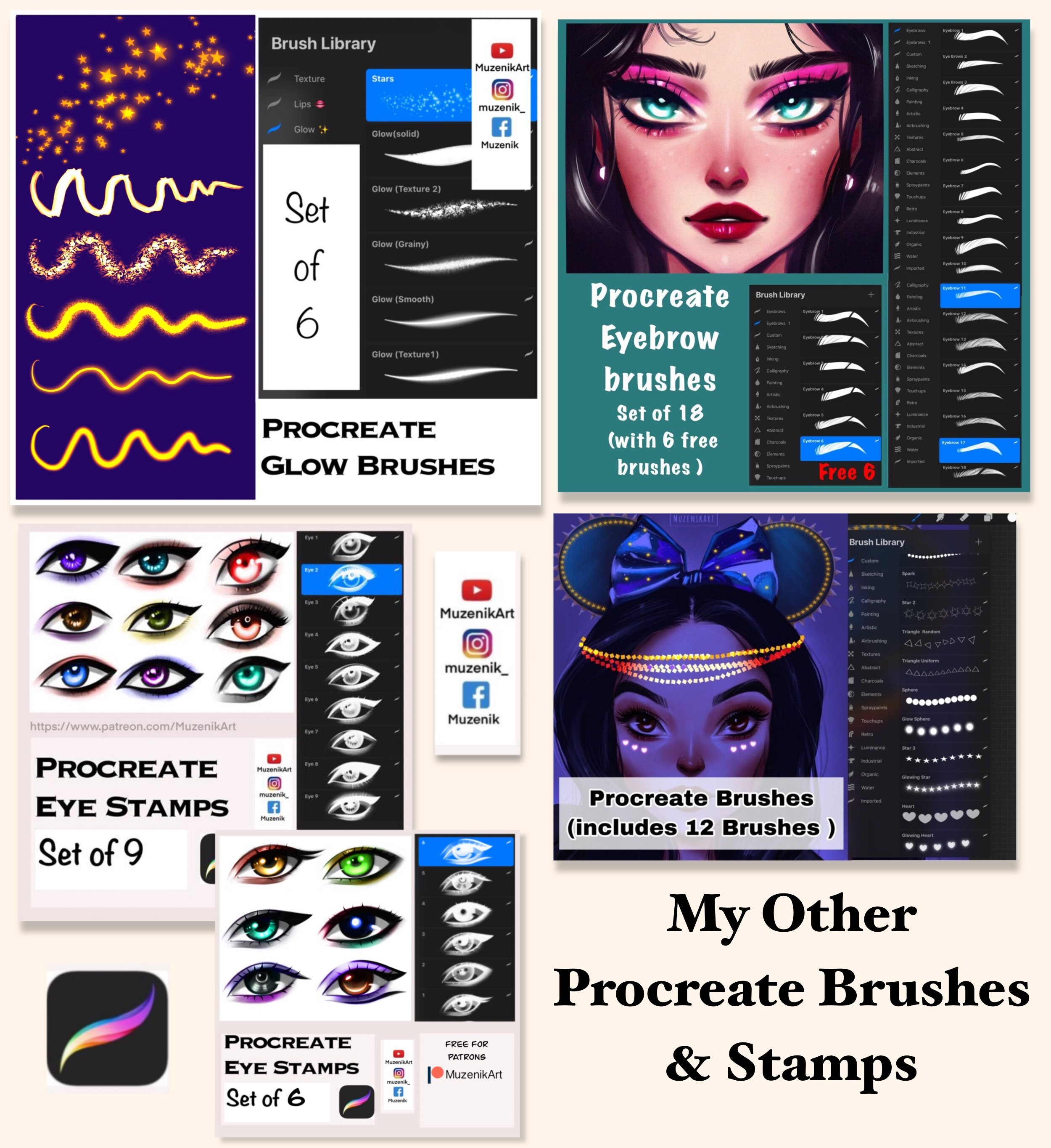 PROCREATE PAINTING Brushes/procreate Blending Brushes/muzenik Etsy India
