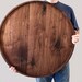 Round Wood Tray / Black Walnut / Circle Coffee Table + Ottoman Tray / Charcuterie Board