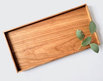 Wood Tray / Cherry / Shallow Valet + Catchall Tray