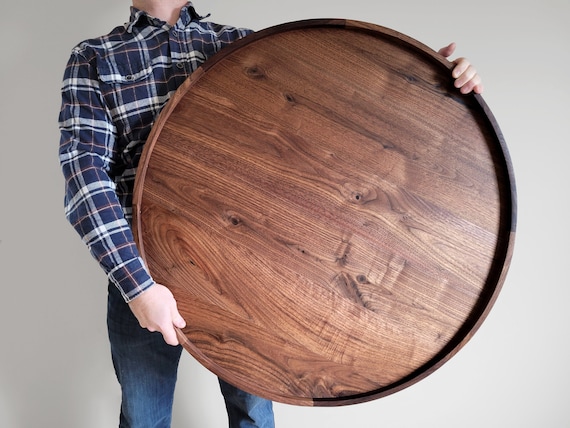 Uma Burl Wood Round Tray